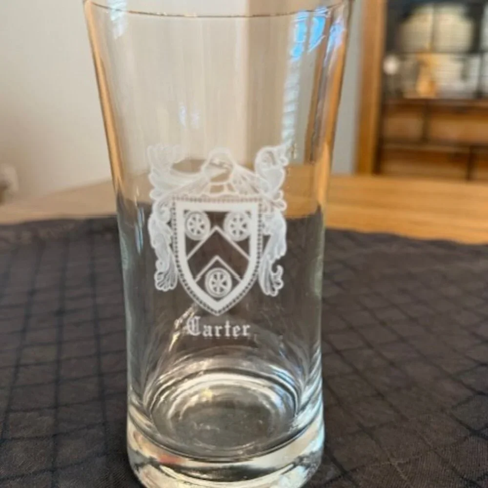 Irish Coat of Arms (CARTER) Glass Barware
